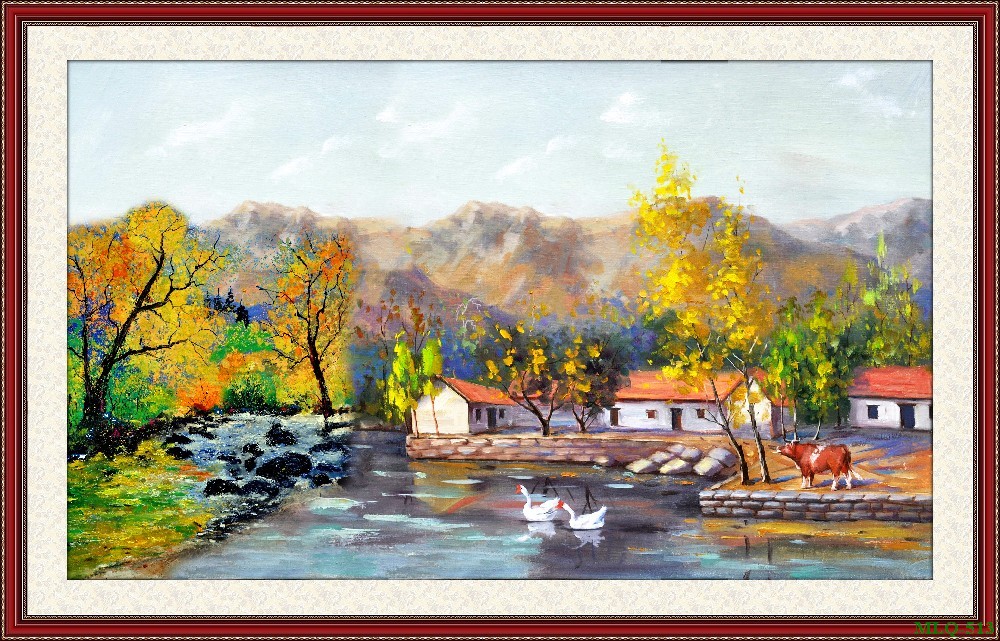 Tranh sơn dầu làng quê MLQ-513